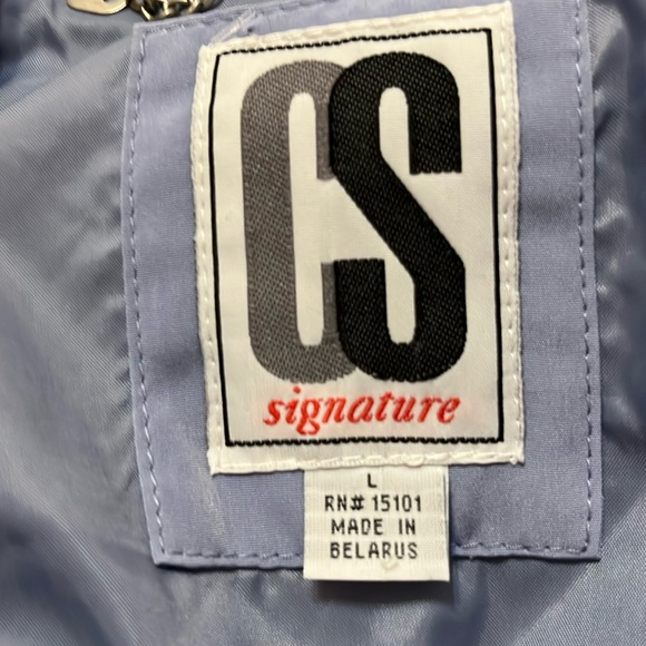 Vintage CS lightweight coat: (L) periwinkle with cream. Grommet and rope trim. - Picture 2 of 11